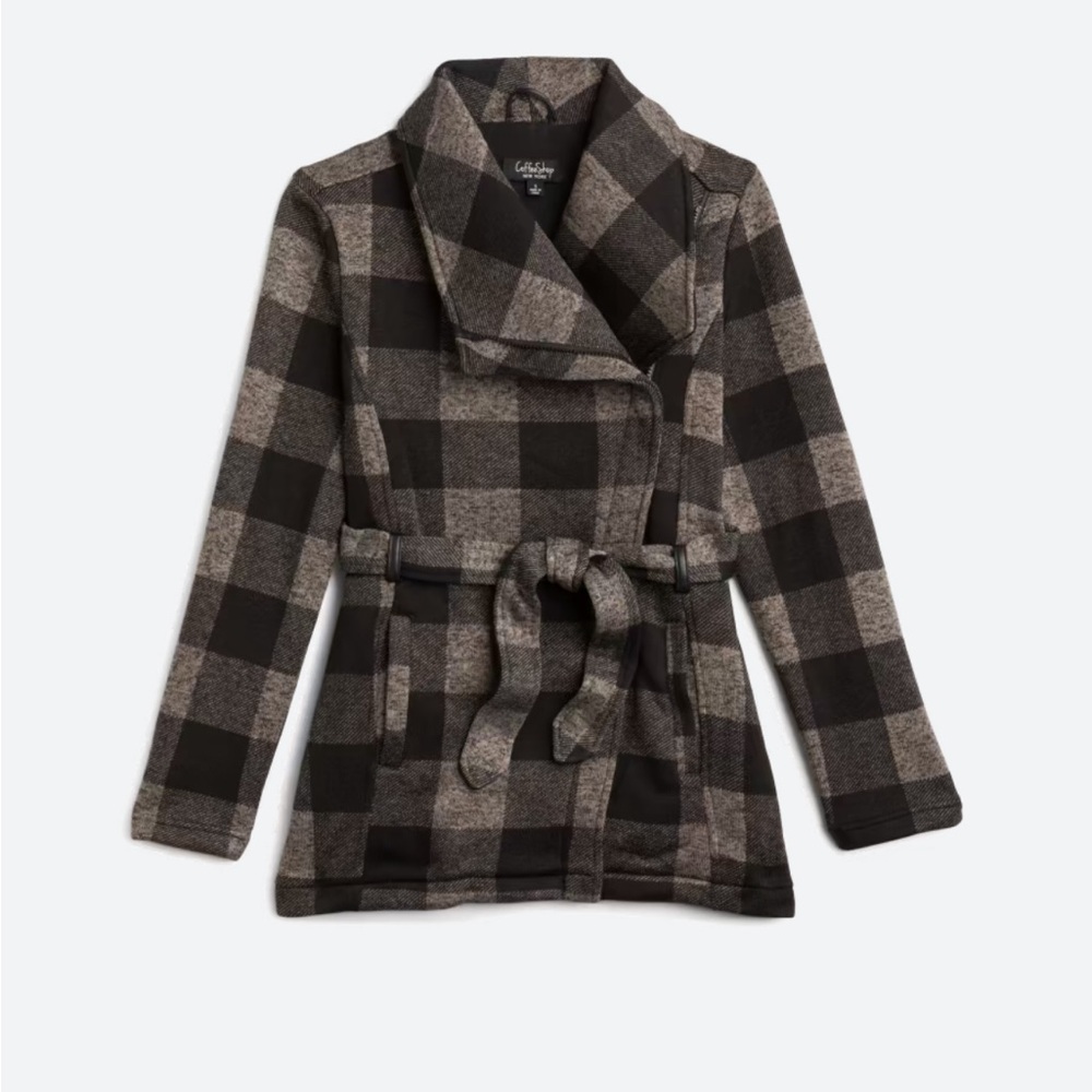 Coffee shop jasmine knit trench jacket